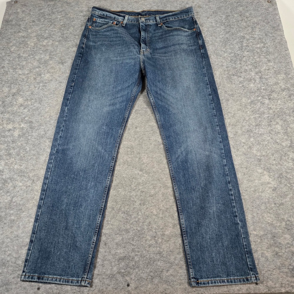 Levi's Mens Blue 505 Regular Fit Straight Leg Jeans 36x32